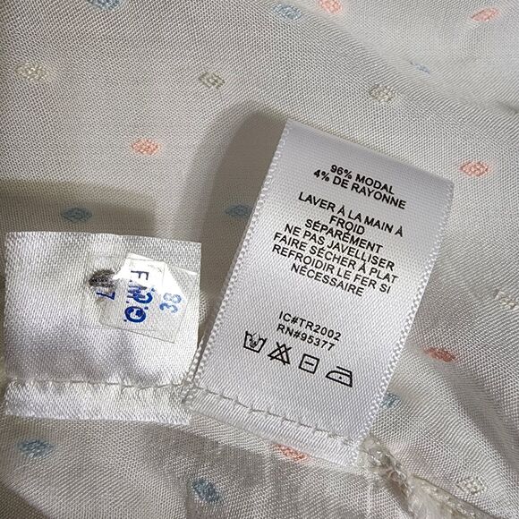 Sanctuary Women Top Small White Evelyn Clip Dot Blouse Rainbow Button 3/4 Sleeve - Picture 10 of 10